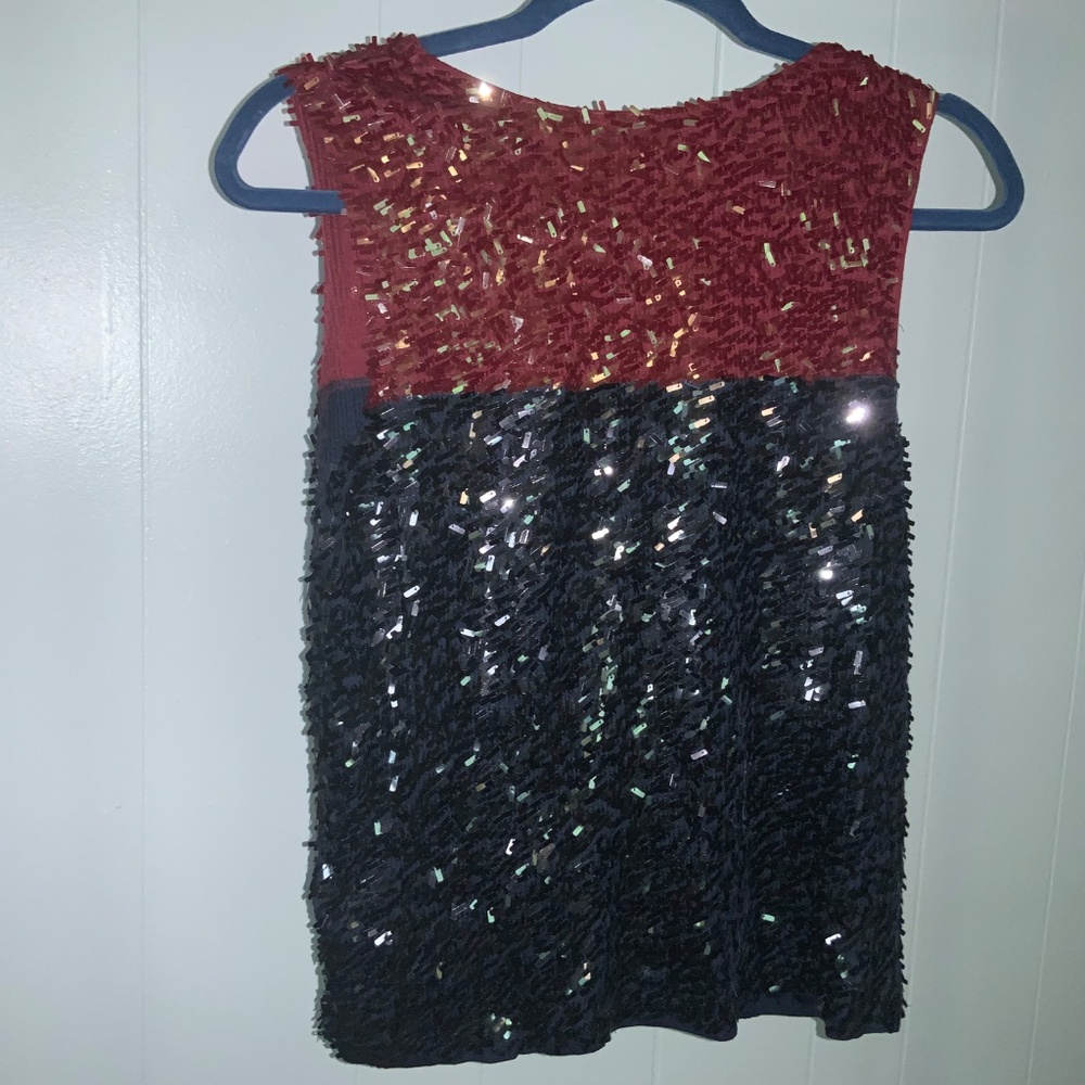 J. Crew Collection Sequin Sleeveless Shell Top Bl… - image 5
